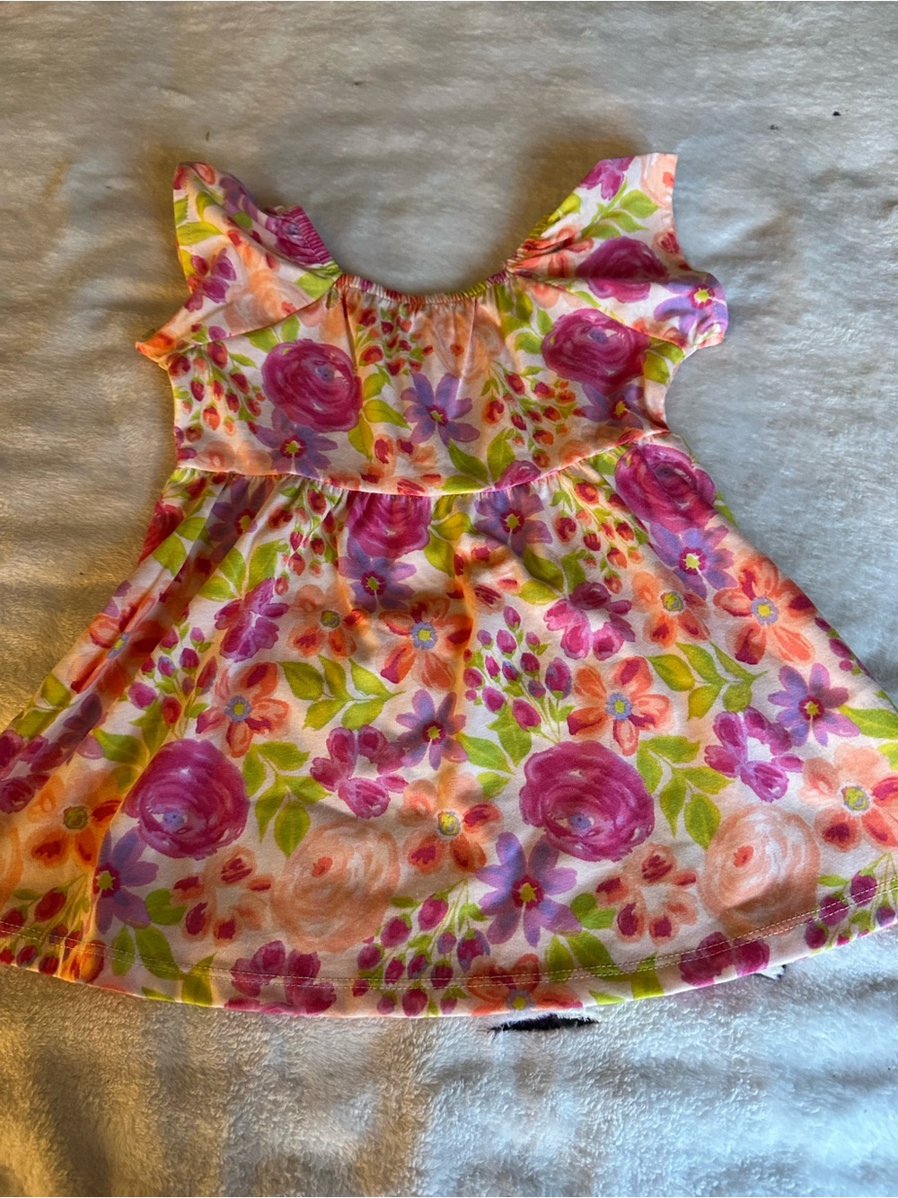 The Children's Place Pink Floral Sundress with Green Accents